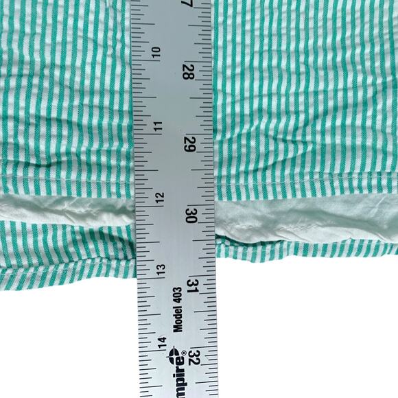 Urban Outfitters S Charlotte Seersucker Mini Dress Puff Sleeve Frock Green - Picture 8 of 10